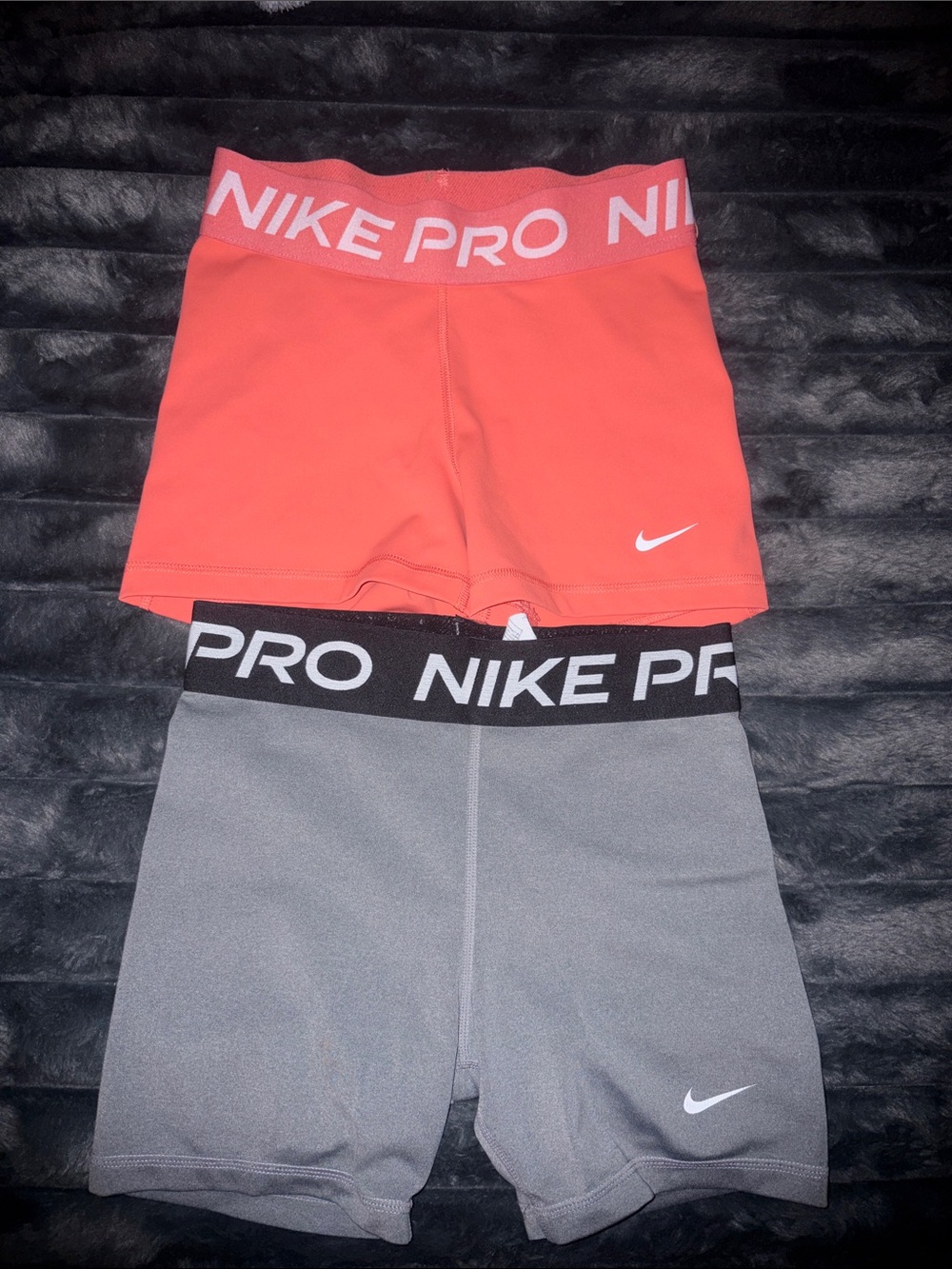 Nike Pro Performance Shorts - Coral and Gray